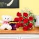 Teddy and Flower Combo Online Flower Delivery